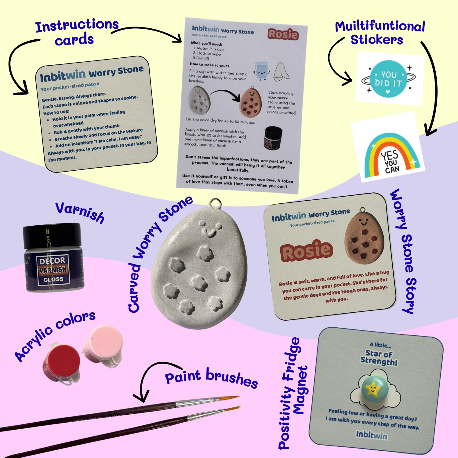 Rosie : Peach Worry Stone Kit