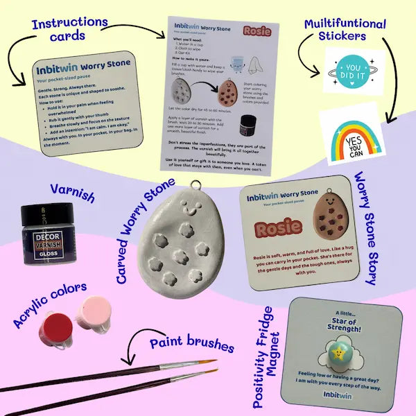 Rosie : Peach Worry Stone Kit