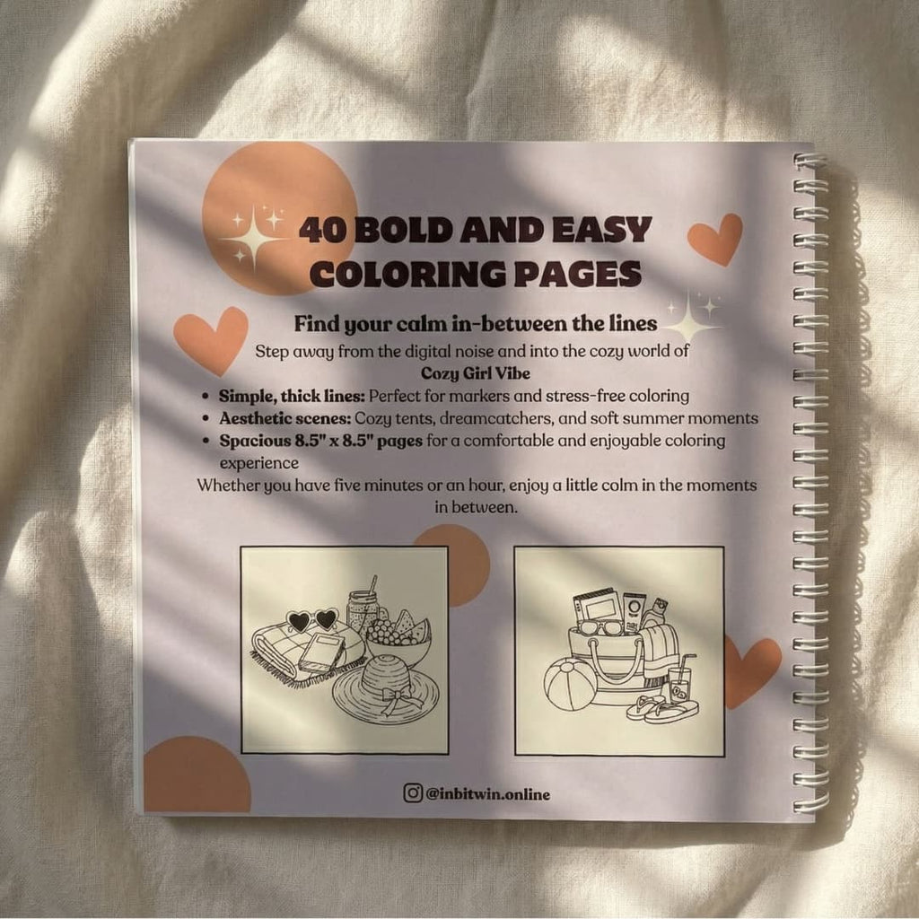 Relatable cozy drawings for girls showing features of the book