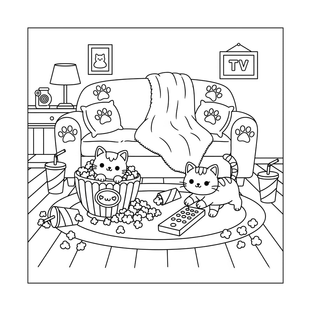 Paws & Pause Set - 100 Things to Color & the Daily Meow-ment Bold and Easy Coloring Book